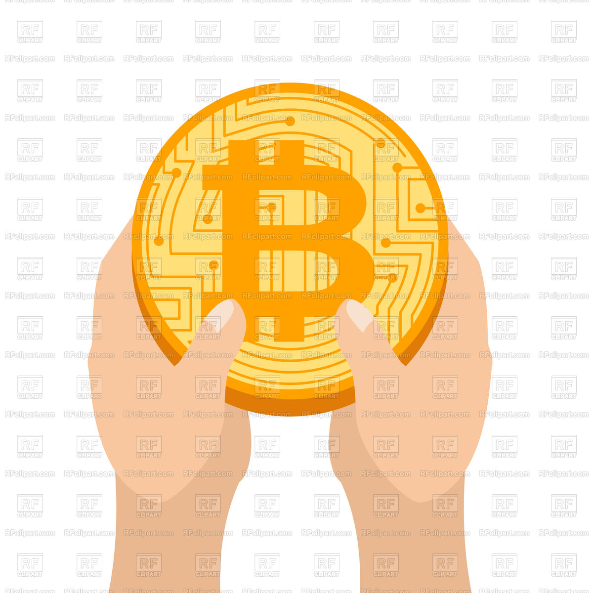 1200x1200 Hands And Bitcoin Vector Image Of Business, Finance Maryvalery