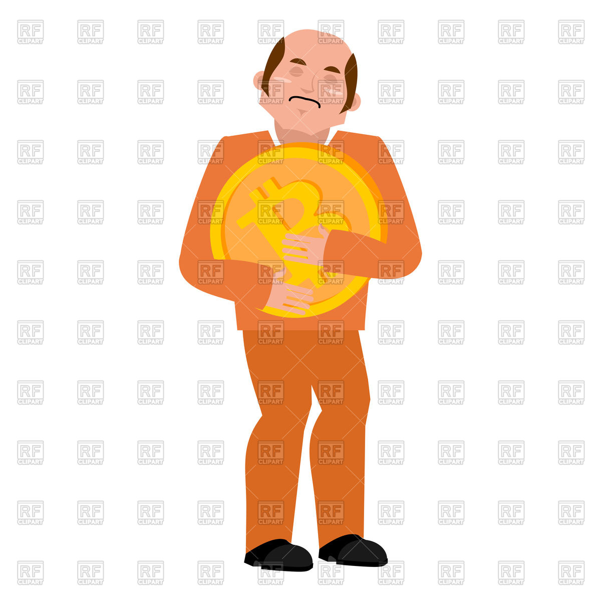 1200x1200 Illegal Cryptocurrency Miner Concept With Bitcoin Vector Image