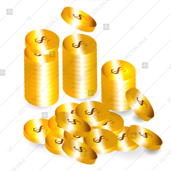 600x600 Money Vector Illustration Gold Coin Bitcoin Vector