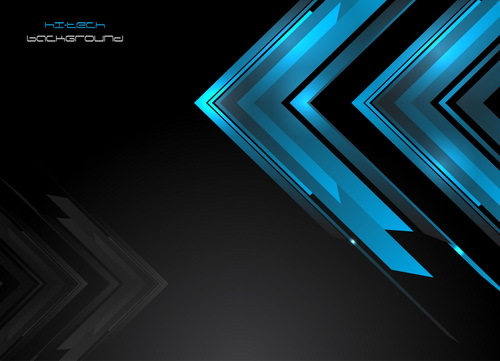 500x361 Blue Abstract Elements With Black Background Vector Free Download