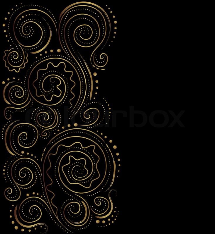 733x800 Design Black And Gold Vector Ornate Stock Vector Colourbox