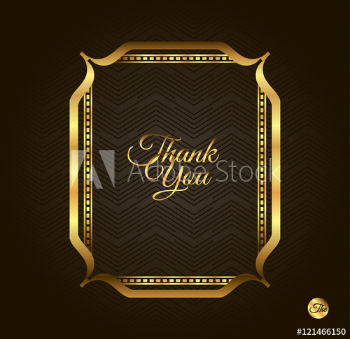 500x485 Thank You Golden Frame Vintage Gold Background, Vector Antique
