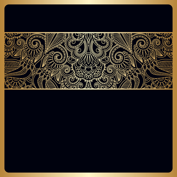 600x600 Black Background With Ornate Ornament Gold Vector Free Download