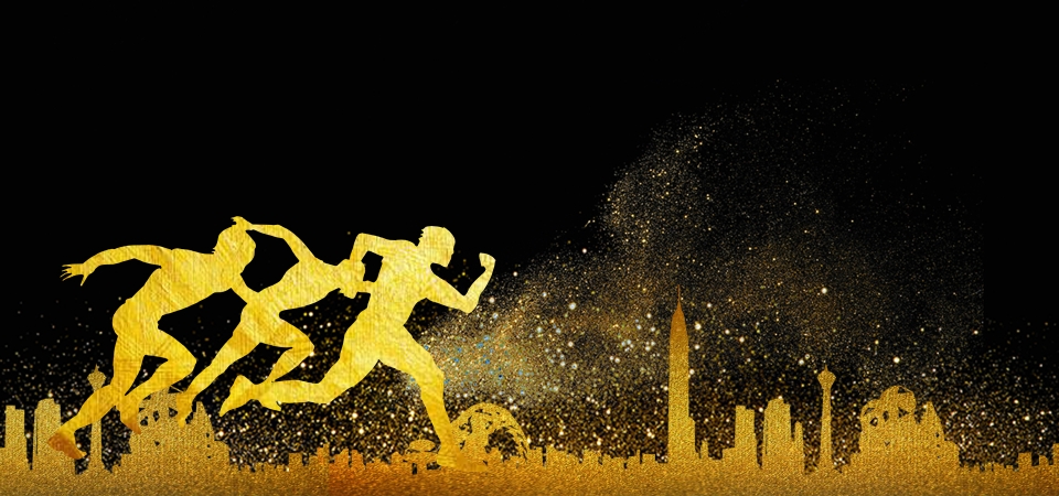 960x450 Black Gold Vector Youth Positive Energy Exhibition Board