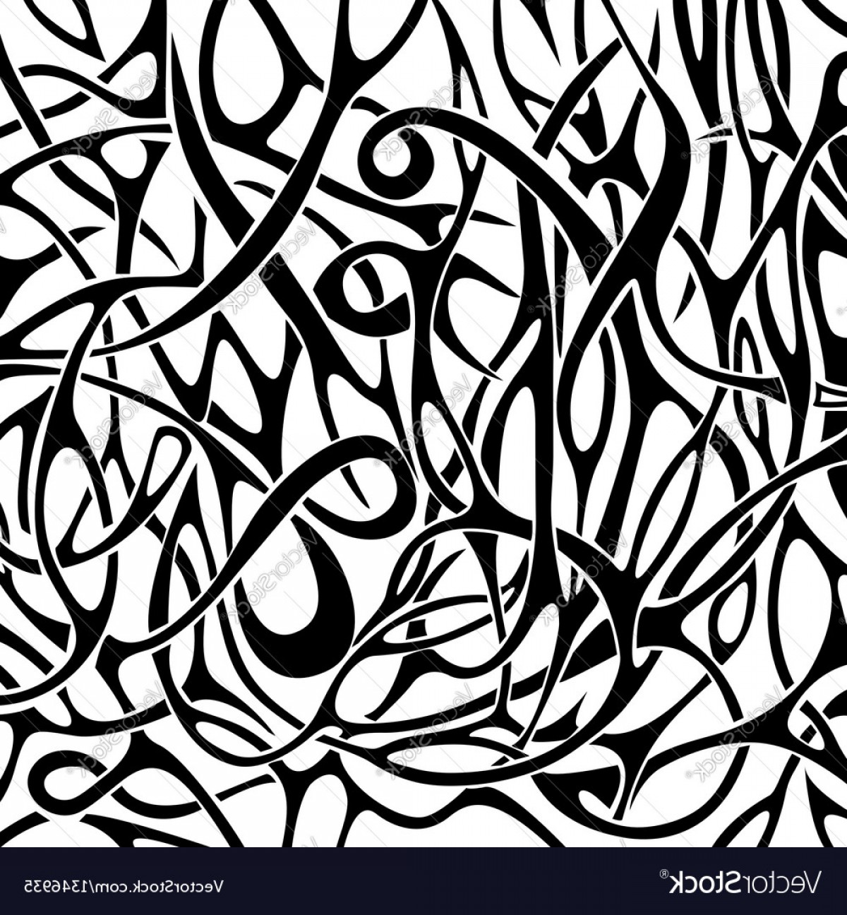 1200x1296 Black And White Abstract Pattern In Tattoo Style Vector Soidergi