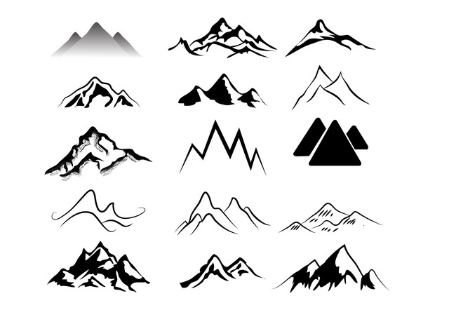 640x452 Free Vectors Black White Abstract Mountains Pack Free Vectors