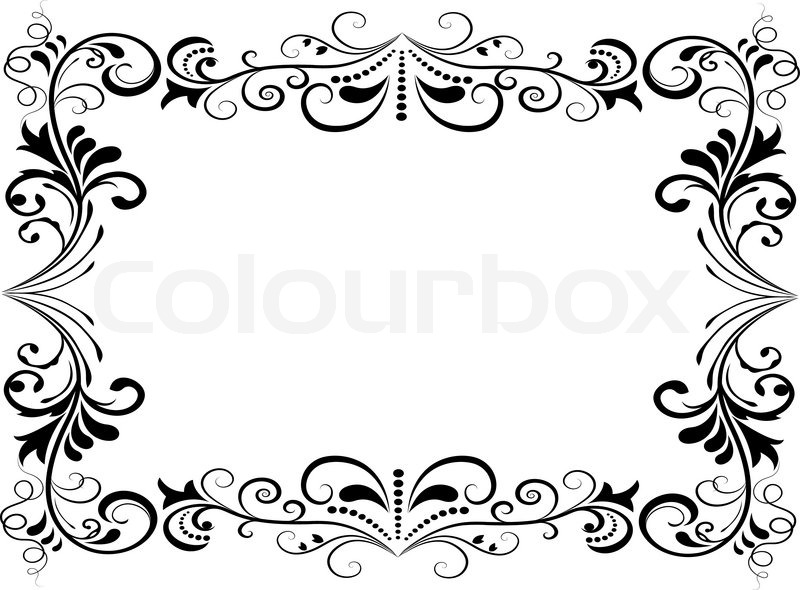 800x590 Black And White Floral Vector Frame Stock Vector Colourbox