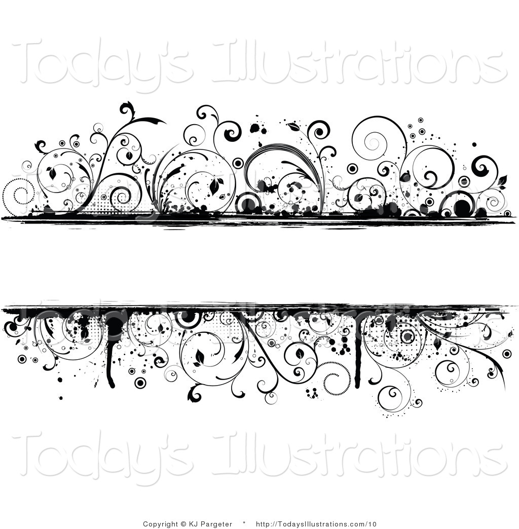 1024x1044 Vector Clipart Of A Grungy Black And White Background Of Vines