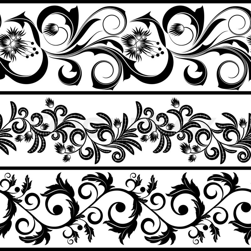 800x800 Set From Three Black And White Borders Stock Vector Colourbox