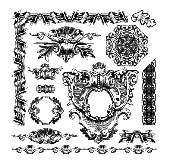 564x552 Black And White Decorative Pattern Borders Vector Free Download