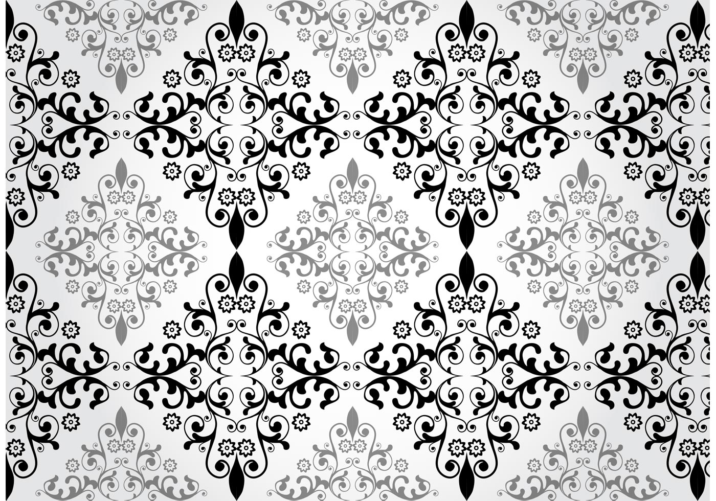 1400x980 Floral Damask Free Vector Art