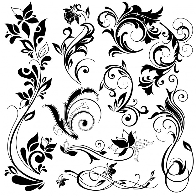 Black And White Flower Vector at Vectorified.com | Collection of Black ...