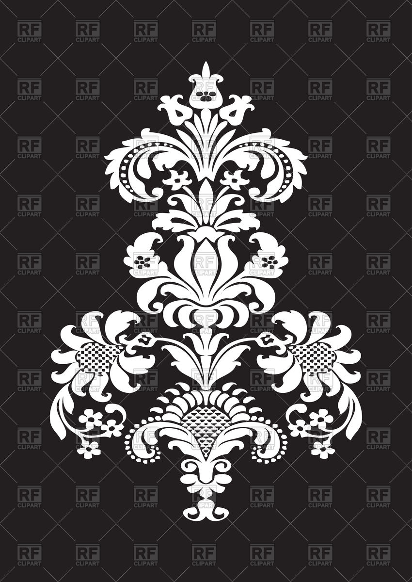 850x1200 Stylized Floral Design Element With White Flower Vector Image