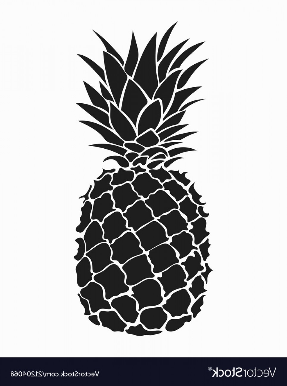 964x1296 Pineapple Black And White Print Vector Savoyuptown