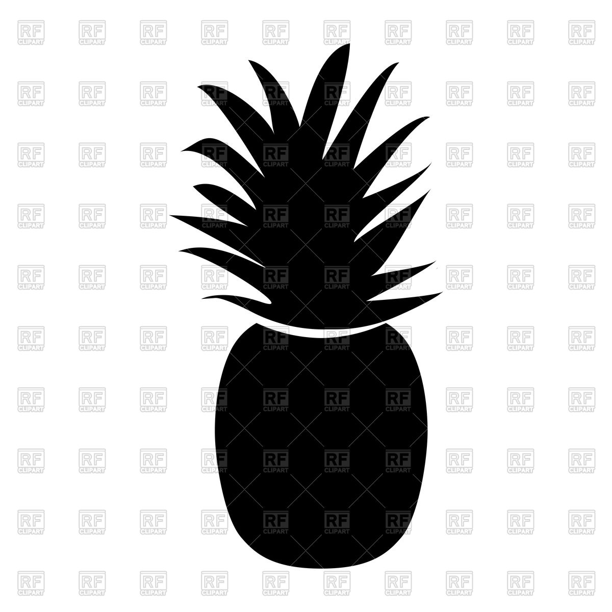 1200x1200 Pineapple Black Icon On White Background Vector Image Of Food