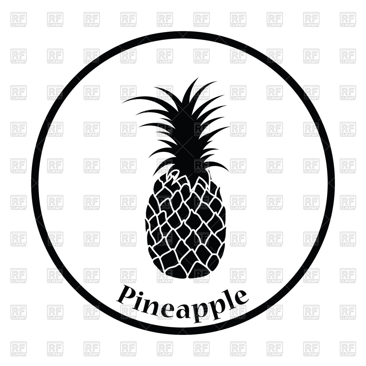 1200x1200 Thin Circle Design Icon Of Pineapple Vector Image Of Food