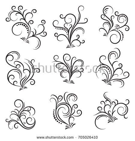 450x470 Set Of Curls And Scrolls Beautiful Decorative Elements For Frames