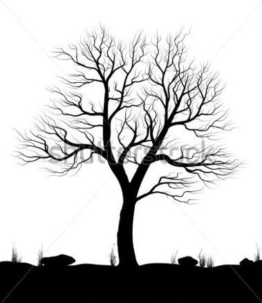 Black And White Tree Vector
