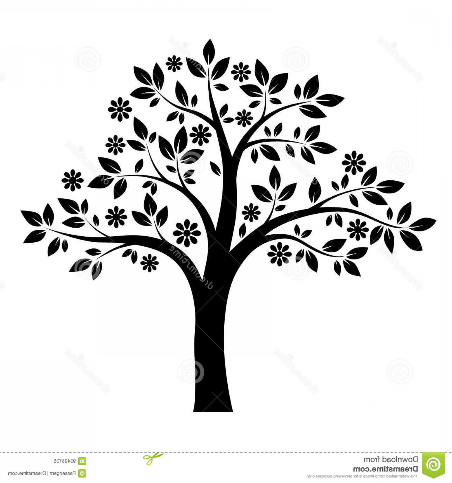 1560x1668 Stock Illustration Black White Tree Vector Fairy Eco Illustration