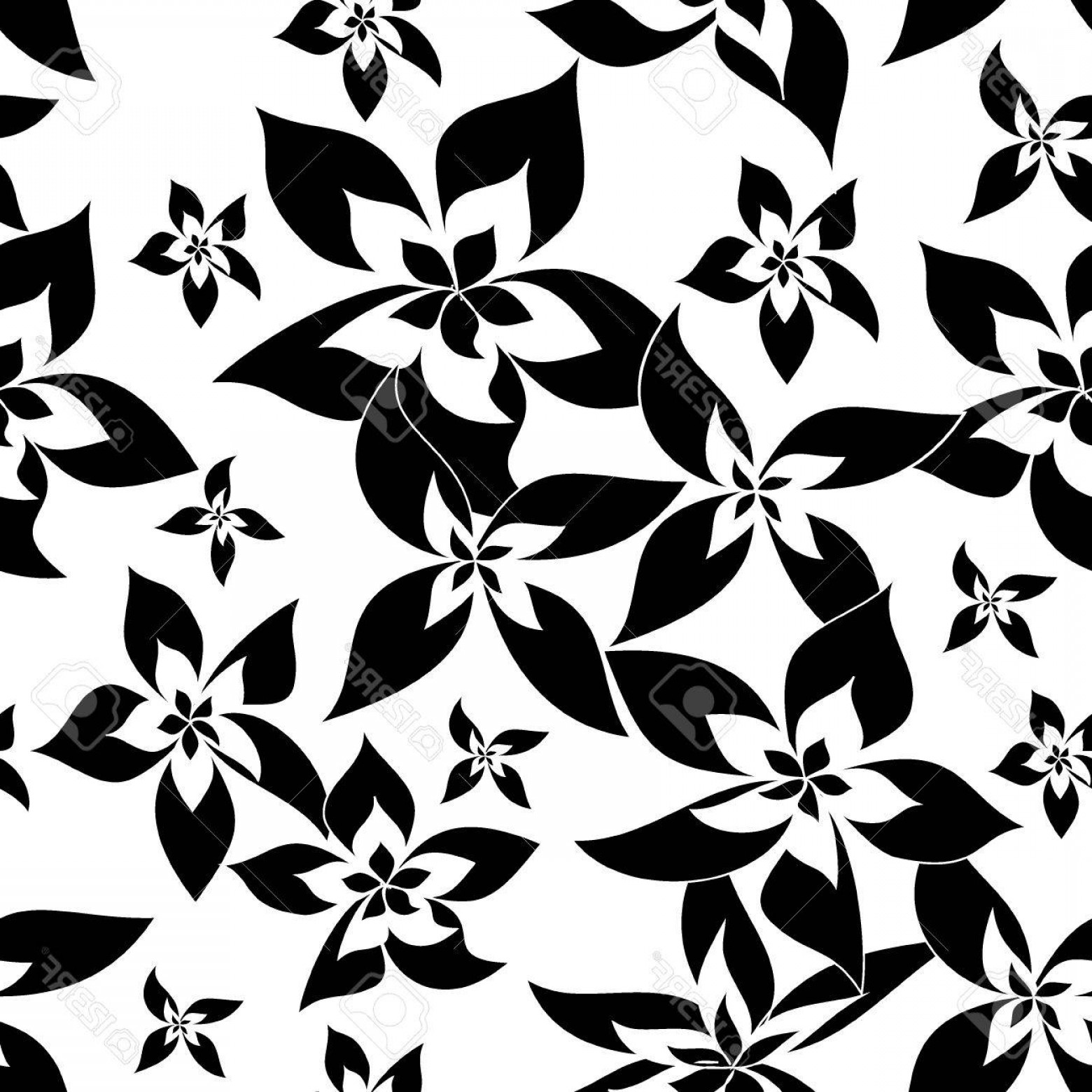 Photostock Vector Seamless Pattern With Black Abstract Flowers 1560x1560 Photostock Vector Seamless Pattern With Black Abstract Flowers