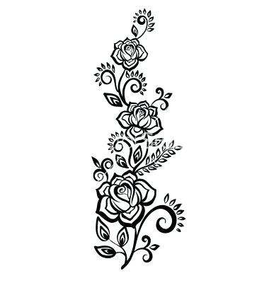 Black And White Flowers Vector 380x400 Black And White Flowers Vector