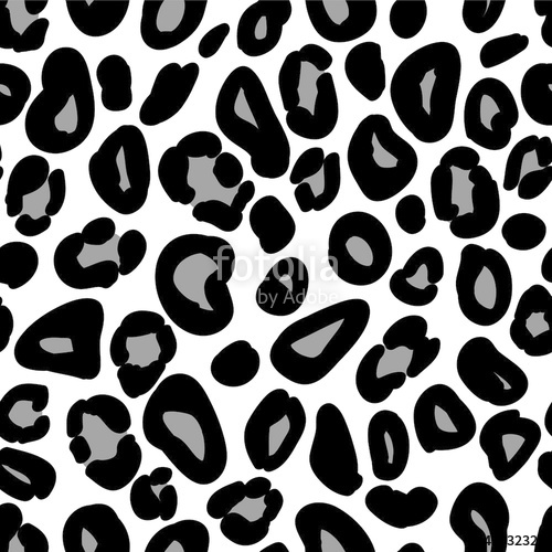 500x500 Leopard Print Seamless Pattern In Black And White, Vector Stock