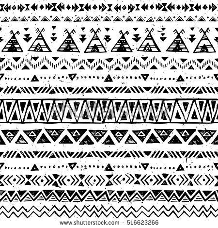 450x470 Black And White Color Tribal Vector Seamless Pattern Aztec