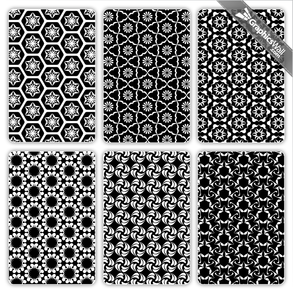 600x600 Black And White Vector Patterns Graphicswall