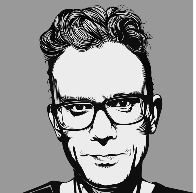 680x670 Create A Detailed Vector Art Portrait Black And White