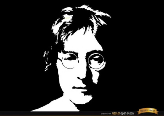 626x444 John Lennon Portrait In Black And White Vector Free Download