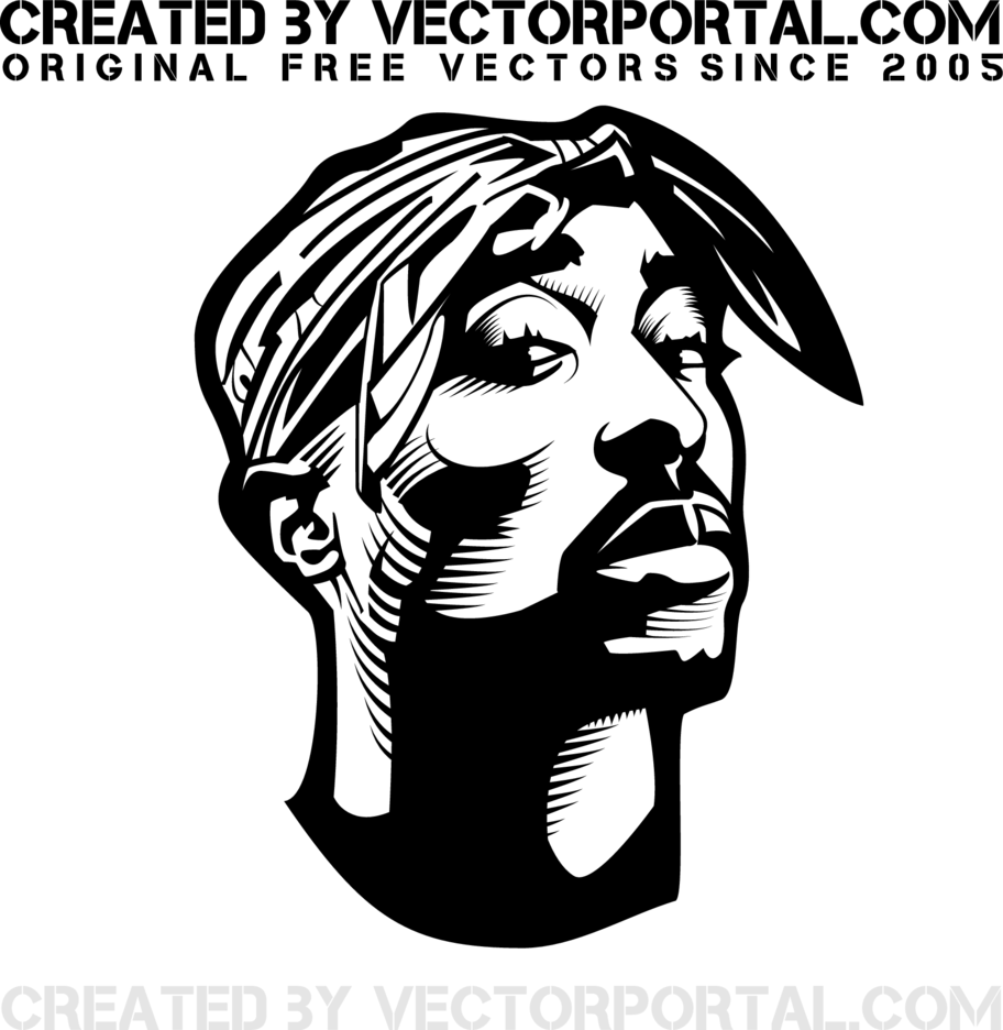 912x936 Shakur Vector Portrait Freevectors
