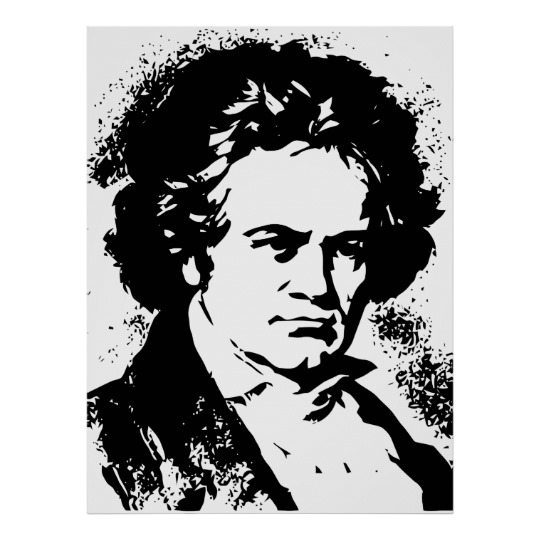 540x540 Beethoven Black And White Vector Art Poster