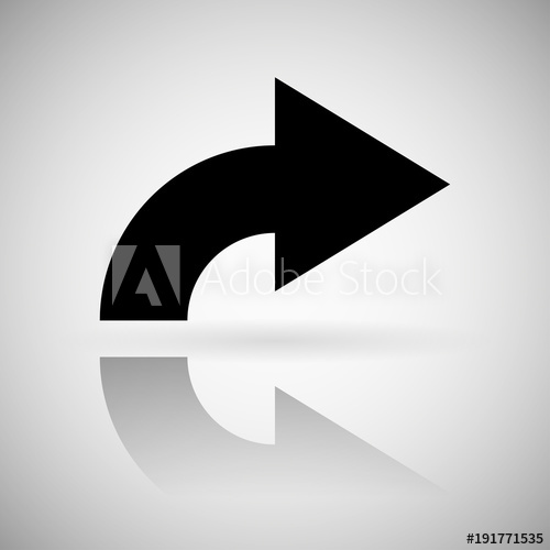 500x500 Black Arrow Straight Right Sign With Reflection