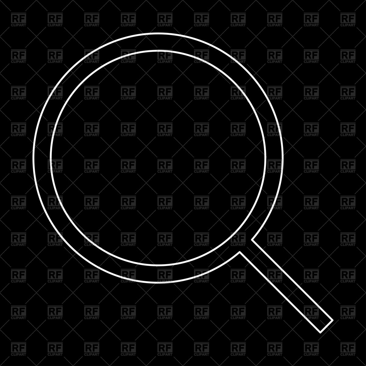 1200x1200 Magnifying Glass Or Loupe On Black Background Vector Image