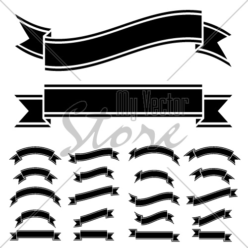 Black And White Vector Ribbons Images 500x500 Black And White Vector Ribbons Images