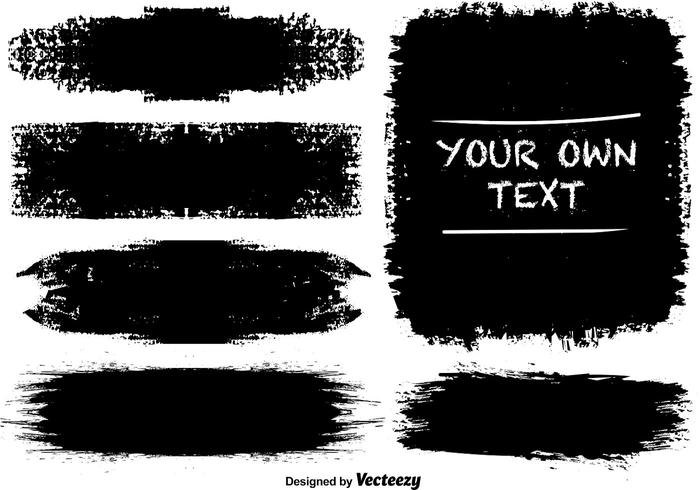Black Grunge Banners Vector Set 700x490 Black Grunge Banners Vector Set