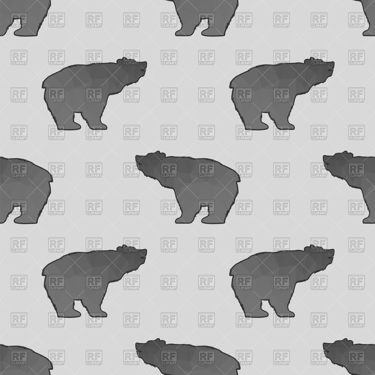 1200x1200 Bear Silhouette Seamless Pattern Vector Image Of Silhouettes