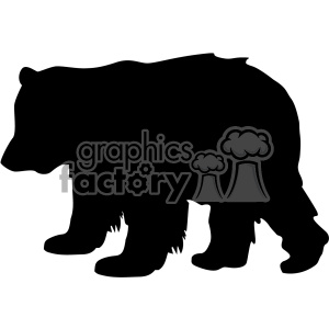 300x300 Baby Little Bear Silhouette Vector Clipart Royalty