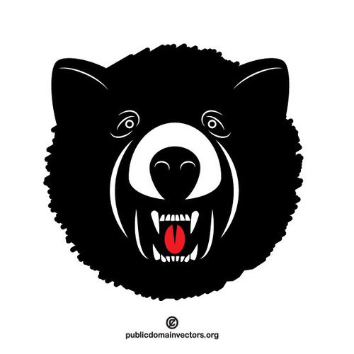 500x500 Black Bear Vector Image