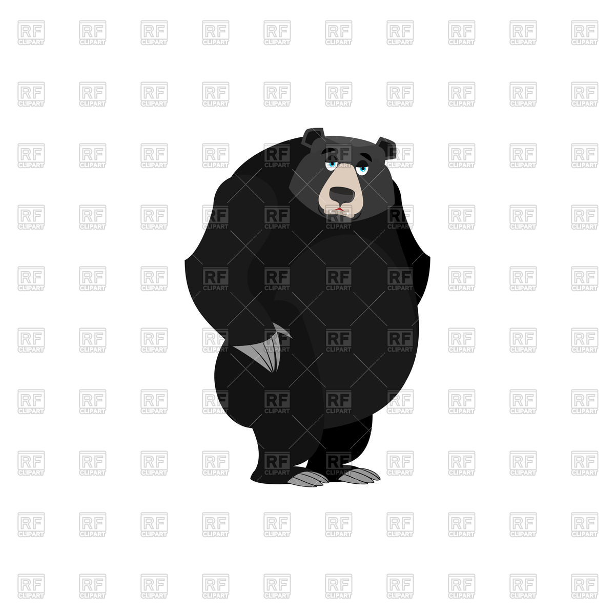 1200x1200 Cartoon American Black Bear Vector Image Of Plants And Animals