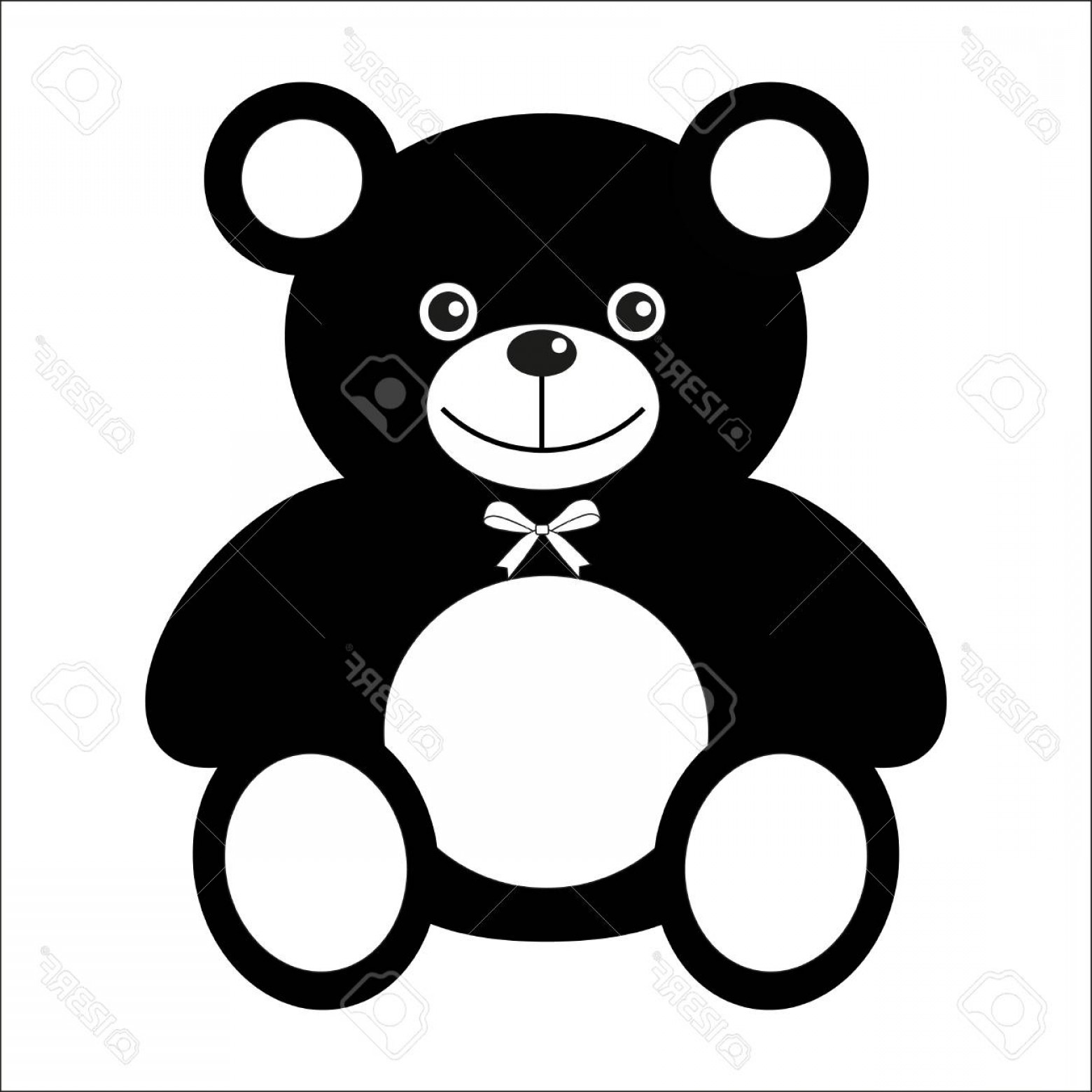 1560x1560 Photostock Vector Black Bear Cub On White Background Vector