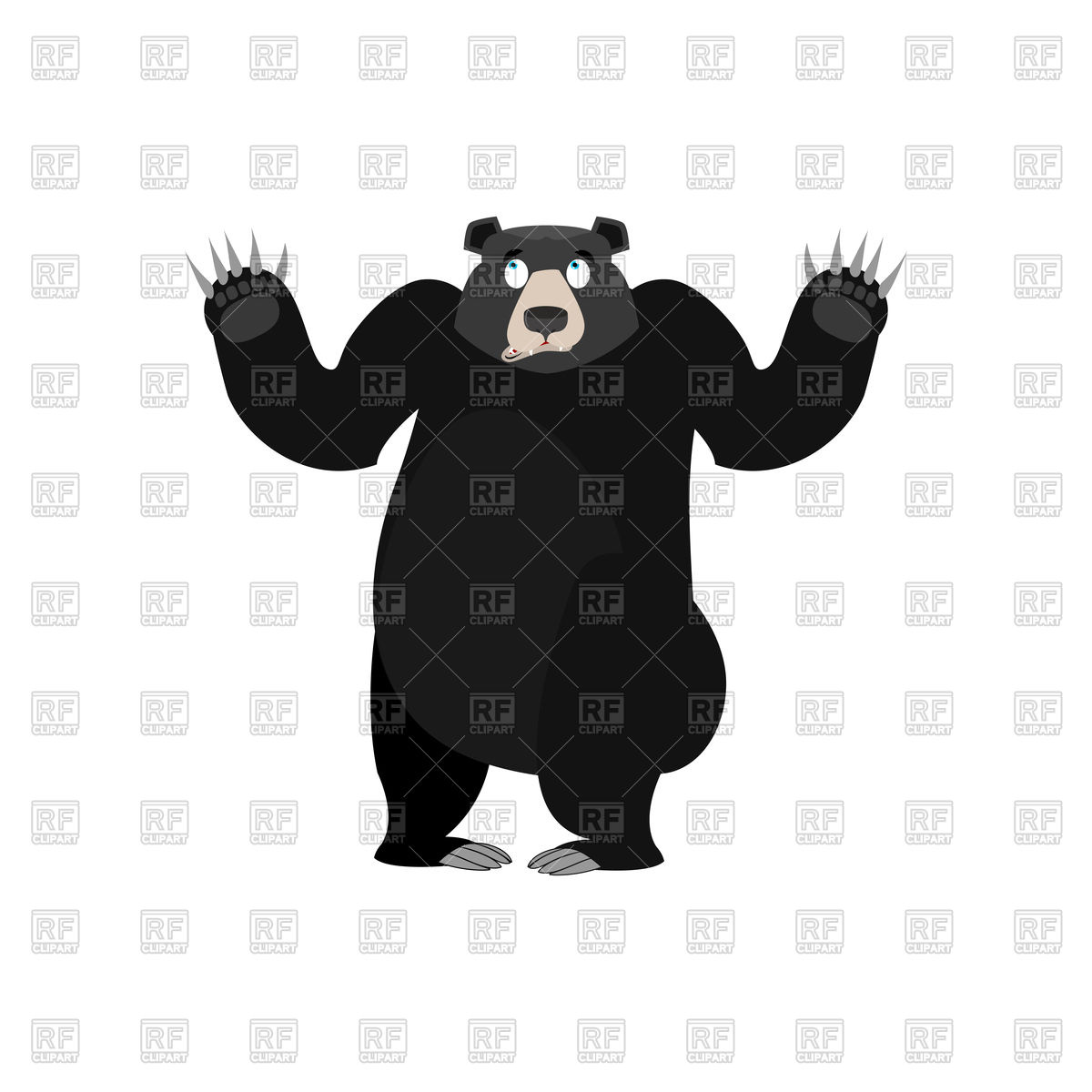 1200x1200 Scared American Black Bear Vector Image Of Plants And Animals