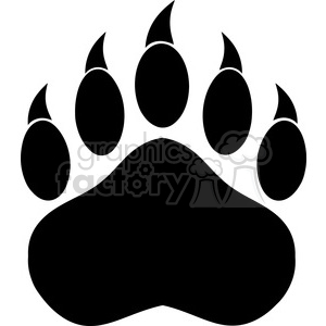 300x300 Royalty Free Rf Clipart Illustration Black Bear Paw With Claws