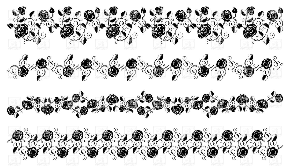 Black Rose Borders Vector Image Of Design Elements 1200x691 Black Rose Borders Vector Image Of Design Elements