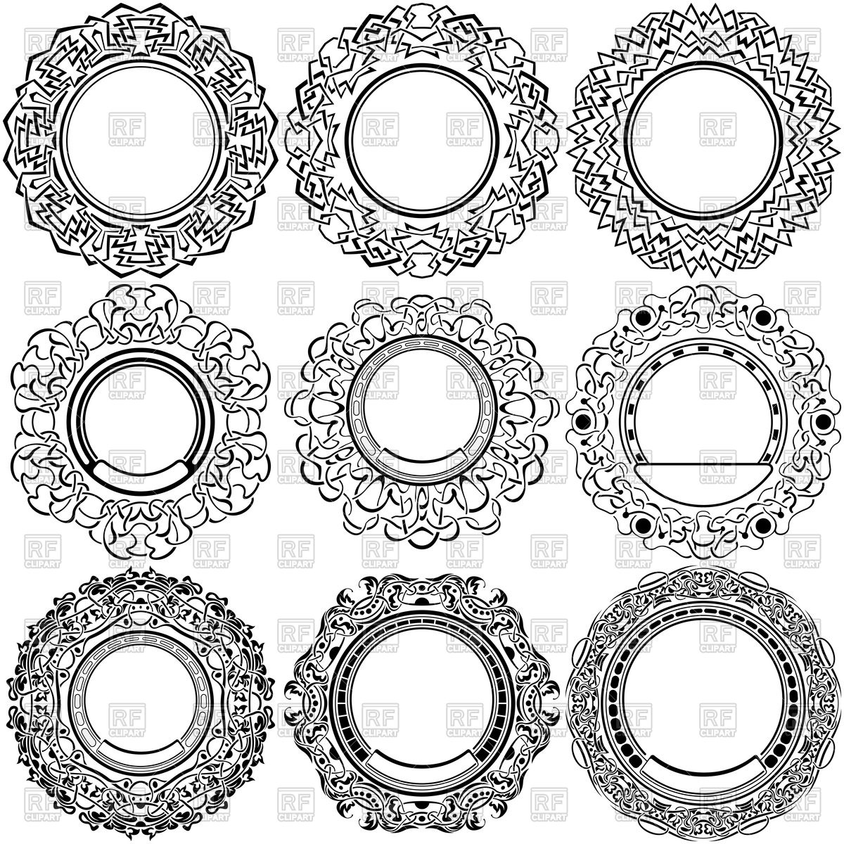 Round Black Frames With Ornamental Borders Vector Image Of Borders 1200x1200 Round Black Frames With Ornamental Borders Vector Image Of Borders