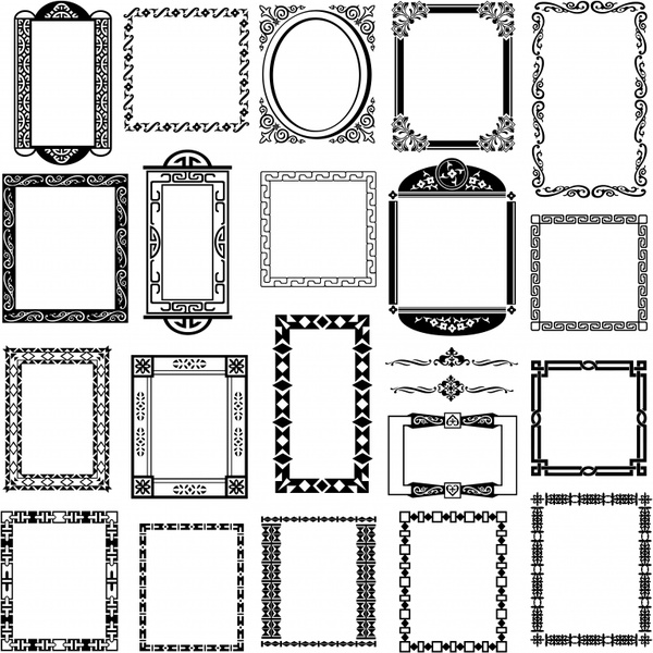 Black And White Pattern Frame Border Vector Free Vector 600x600 Black And White Pattern Frame Border Vector Free Vector