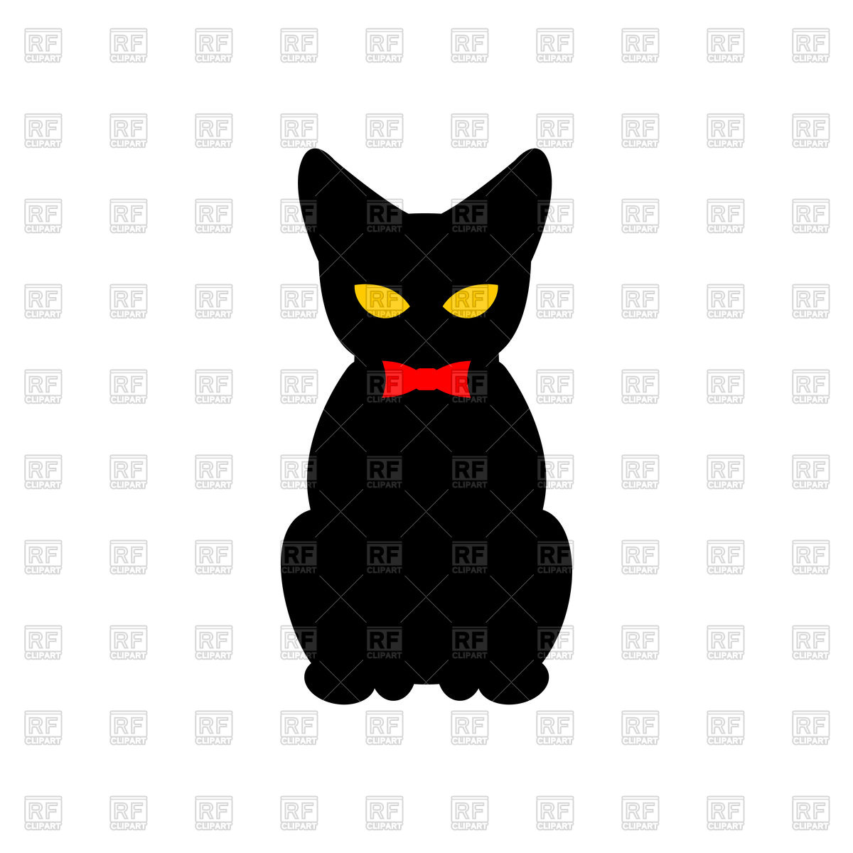 Black Cat With Red Bow Tie Vector Image Of Plants And Animals 1200x1200 Black Cat With Red Bow Tie Vector Image Of Plants And Animals