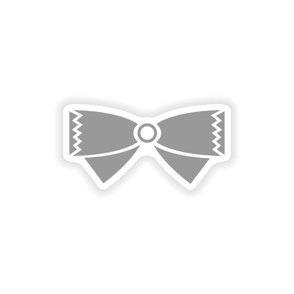 1000x1000 Stylish Paper Sticker On White Background Bow Tie Vector