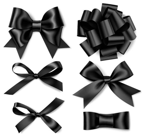 600x572 Black Bows Design Illustration Vector Free Download