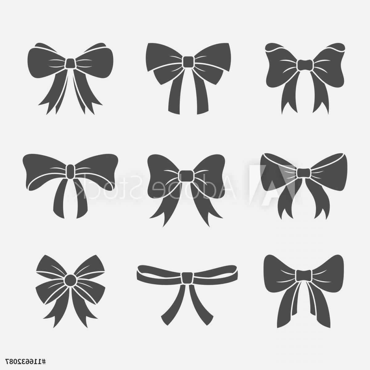 1200x1200 Bows With Ribbons Vector Set F Hoodamathrun